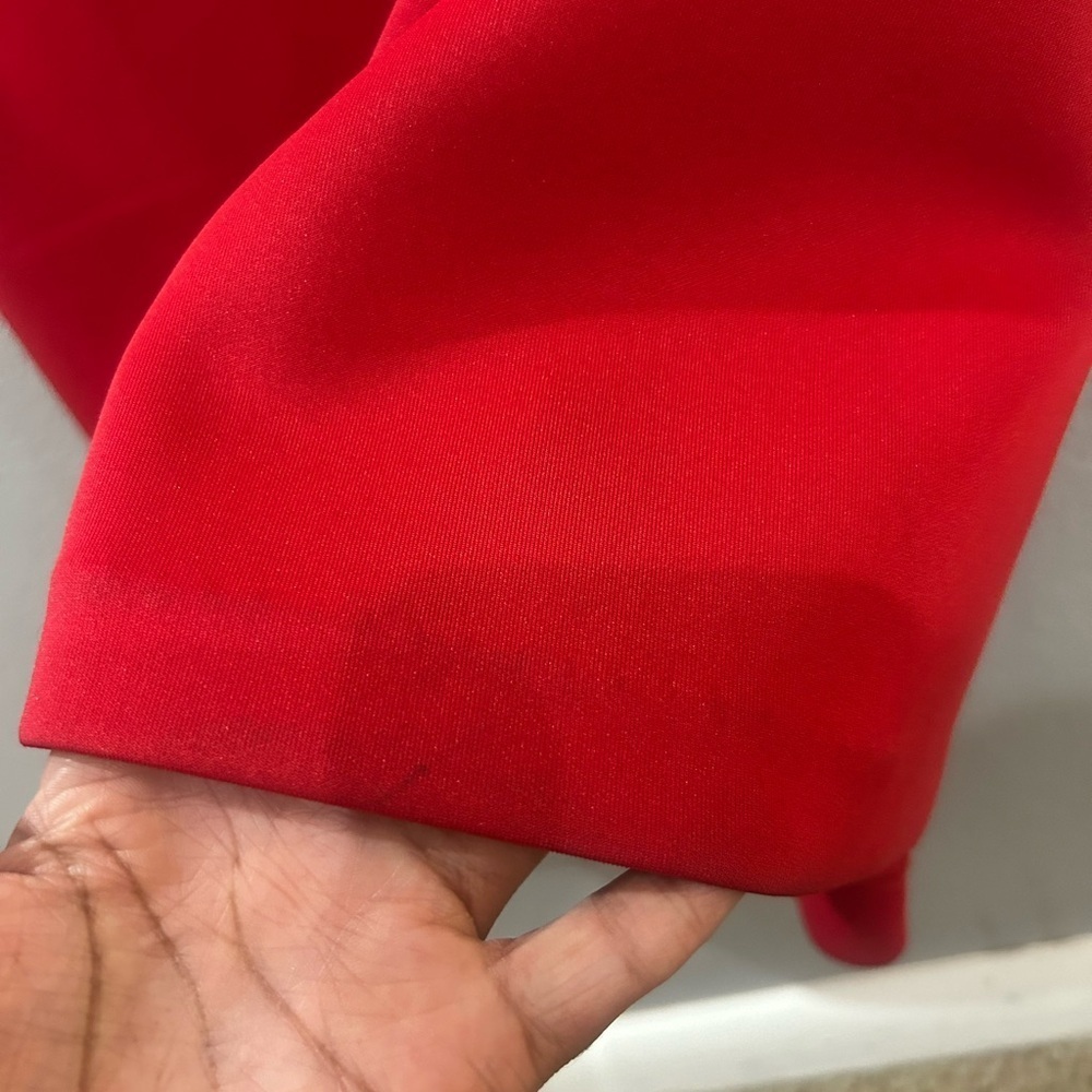Eliza J One Shoulder Ruffle Red Gown Dress Size 16 - Picture 13 of 16